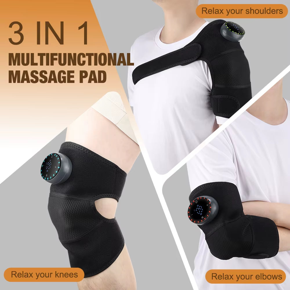 Eletric Heating Massage Knee Pad Vibration Knee Massager for Shoulder Elbow Joint Massage Thermal Knee Pads Blood Circulation