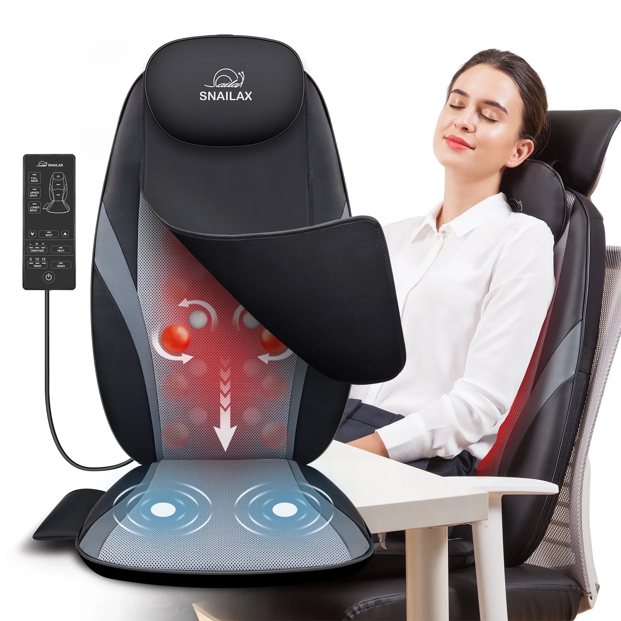 Back Massager with Heat, Deep Kneading Seat Cushion Massager for Office Chair, Gifts