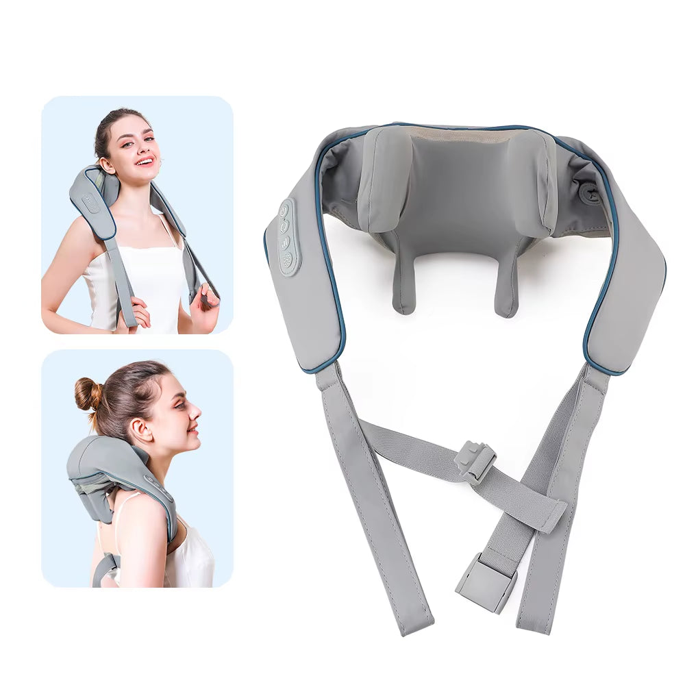 Neck and Shoulder Massager Wireless Neck and Back Shiatsu Kneading Massager Neck Cervical Relaxing Massage Shawl