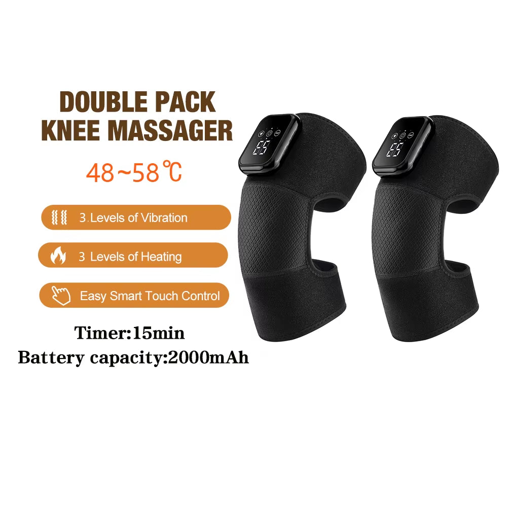 Eletric Heating Massage Knee Pad Vibration Knee Massager for Shoulder Elbow Joint Massage Thermal Knee Pads Blood Circulation