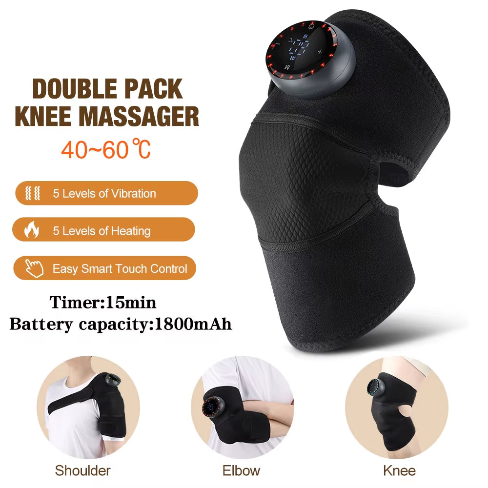 Eletric Heating Massage Knee Pad Vibration Knee Massager for Shoulder Elbow Joint Massage Thermal Knee Pads Blood Circulation