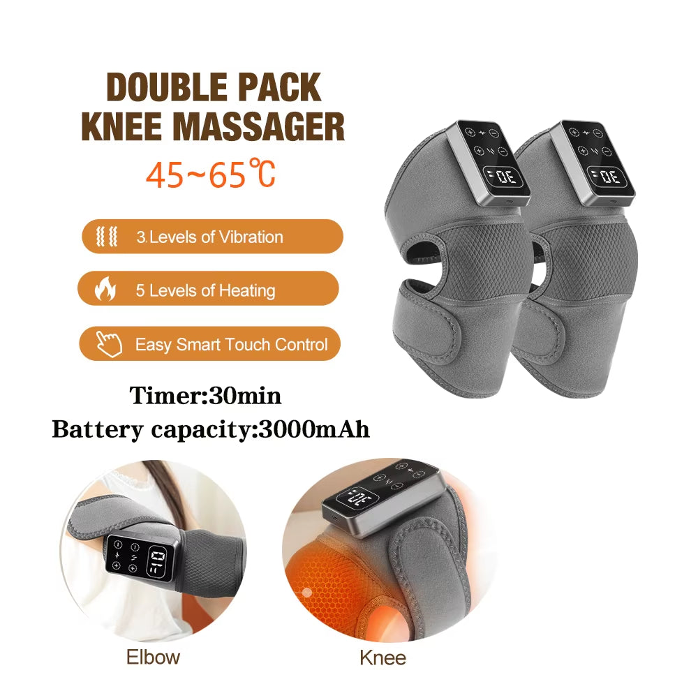Eletric Heating Massage Knee Pad Vibration Knee Massager for Shoulder Elbow Joint Massage Thermal Knee Pads Blood Circulation