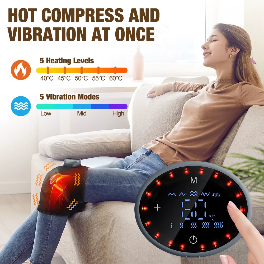Eletric Heating Massage Knee Pad Vibration Knee Massager for Shoulder Elbow Joint Massage Thermal Knee Pads Blood Circulation