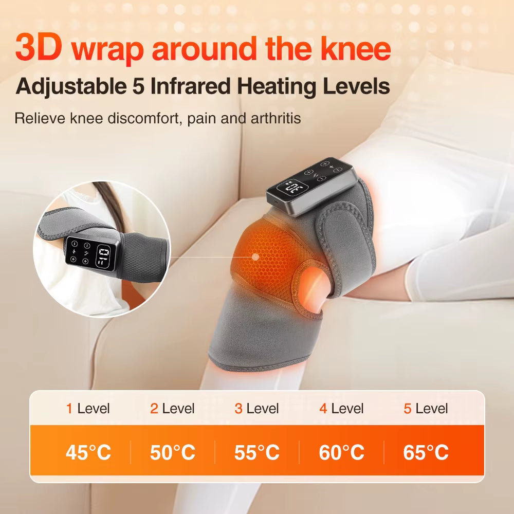 Eletric Heating Massage Knee Pad Vibration Knee Massager for Shoulder Elbow Joint Massage Thermal Knee Pads Blood Circulation