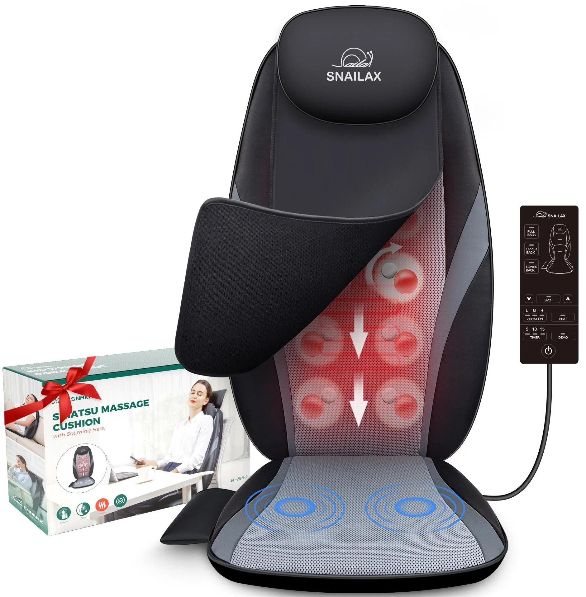 Back Massager with Heat, Deep Kneading Seat Cushion Massager for Office Chair, Gifts